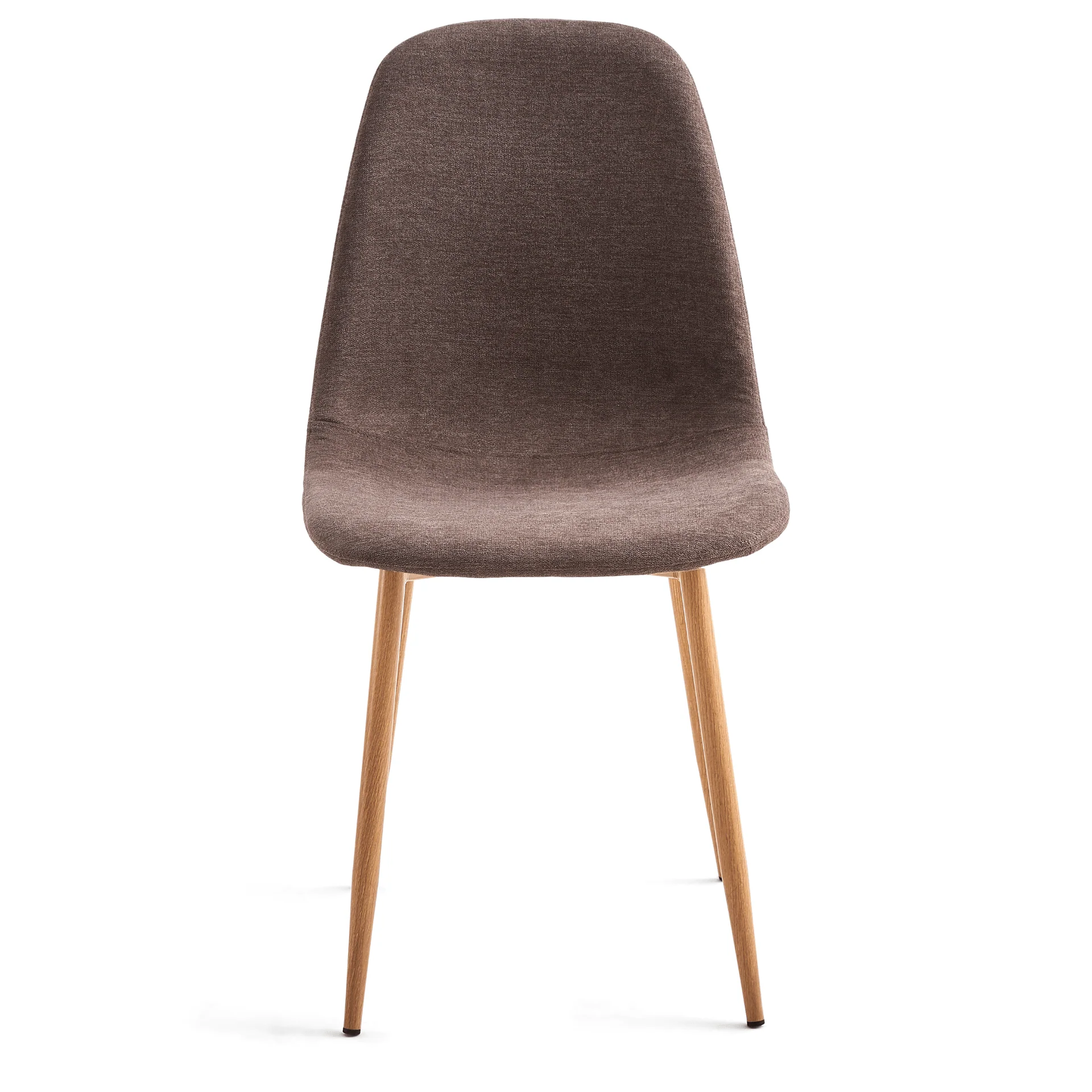 Anna - Chaise de salle à manger en tissu marron avec aspect chêne - Image 3