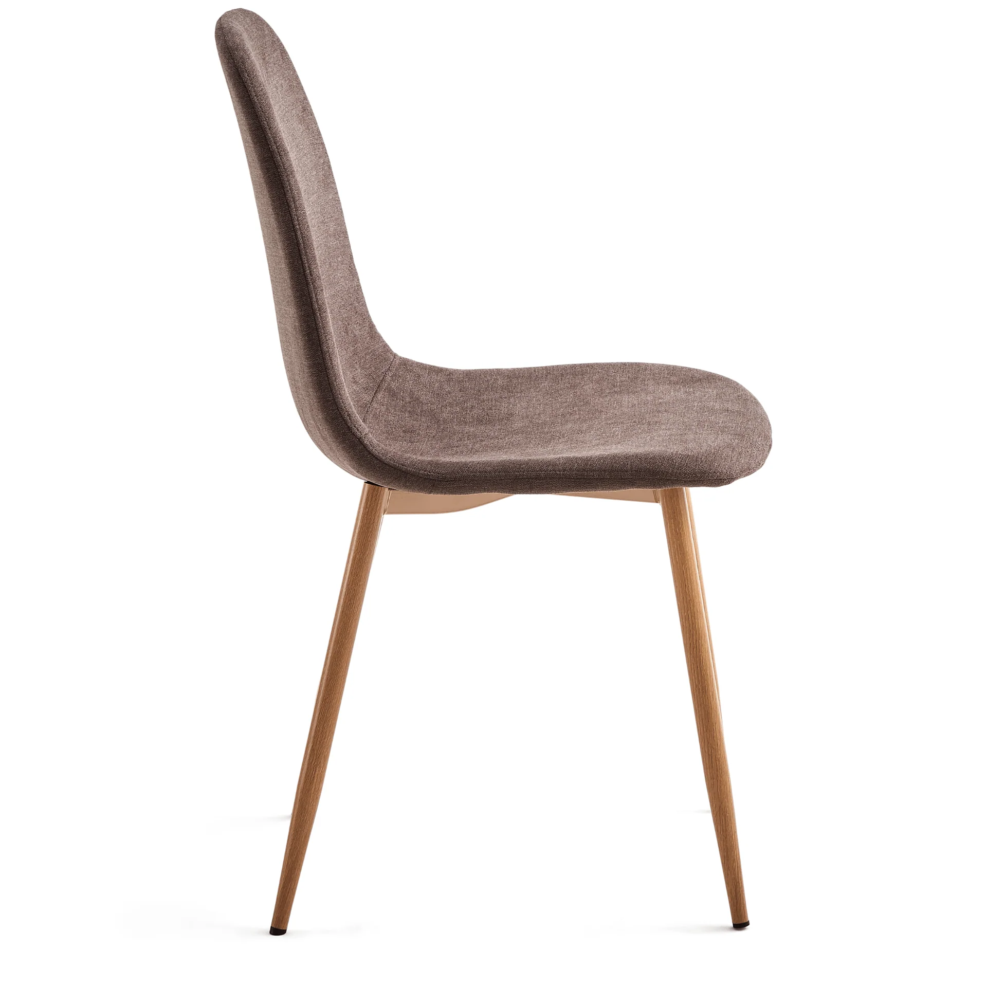 Anna - Chaise de salle à manger en tissu marron avec aspect chêne - Image 4